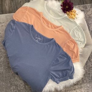 NWOT 3 Pc Short Sleeved Tees Bundle Ultra Soft Scoop Neck